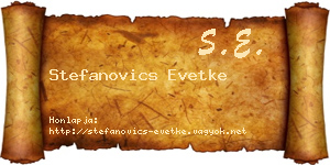 Stefanovics Evetke névjegykártya